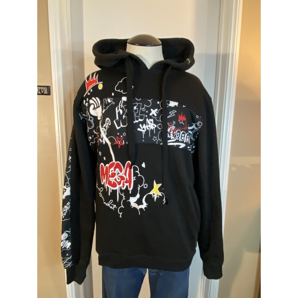 Screenshot Hoodie Sweatshirt Mens Small Urban Hip Hop Streetwear Graph Art